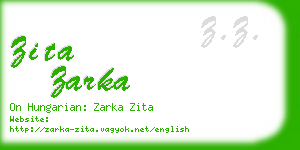 zita zarka business card